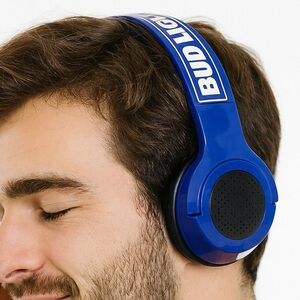 Bud Light Wireless Bluetooth Over Ear Speaker Headphones New Without Box